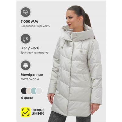 Куртка женская демисезонная с капюшоном серого цвета 1139Sr