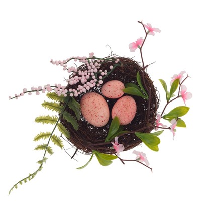 GAEM Изделие декоративное "Гнездо пасхальное", L16 W16 H6 см, 3в.