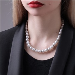 Бусы «Невеста» с жемчугом, шар №10, белые, со, стразами, 40 см