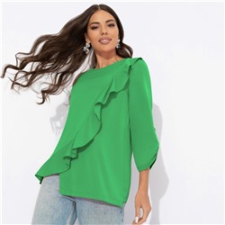 Блуза с воланом, Я пришла блистать (изумрудная)