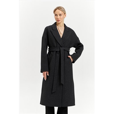 Пальто женское демисезонное 26820 (серый/диагональ)