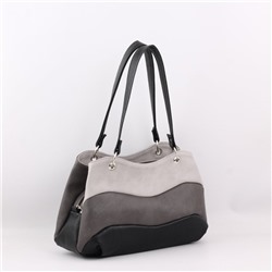 Сумка 801 мульти итальянский серо-черный