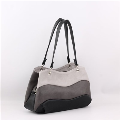 Сумка 801 мульти итальянский серо-черный