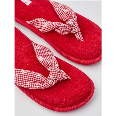 Тапочки «Шотландка» красные