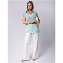 Летнее полупрозрачное поло тончайшей вязки