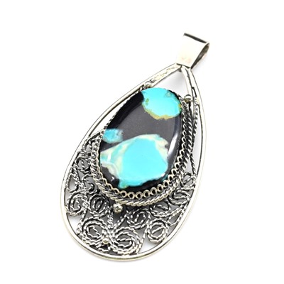 Кулон с бирюзой 24*41мм.