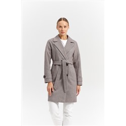 Пальто женское демисезонное 22970 (коричневый/ёлочка)