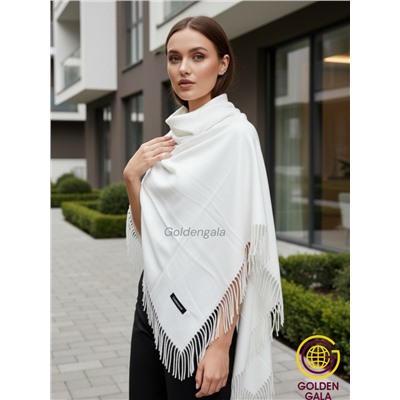 Платок теплый кашемировый однотонный Арт 9899П/39 цвет белый