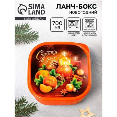 Ланч - бокс новогодний «Счастья в дом», 700 мл