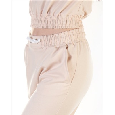 Y276 MILK BEIGE Спортивный костюм женский (100% хлопок)