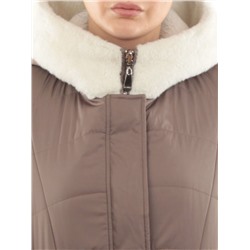 2660 DK. BEIGE Пальто двухстороннее женское еврозима (100 гр. холлофайбер)
