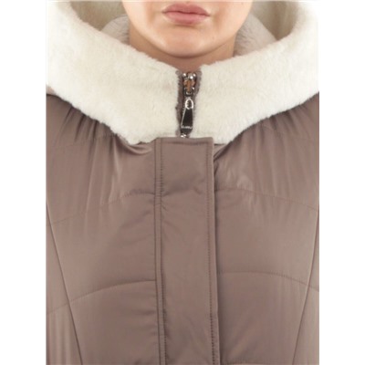 2660 DK. BEIGE Пальто двухстороннее женское еврозима (100 гр. холлофайбер)