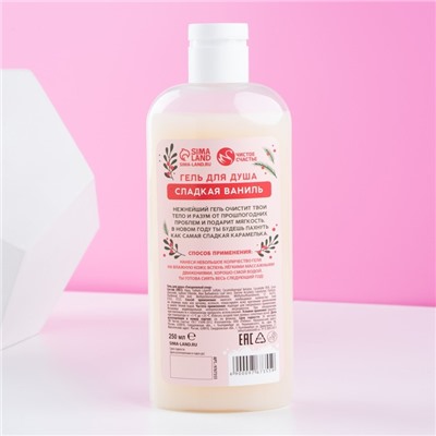 Гель для душа «Ты не подарок, но и я не Санта», 250 мл, аромат сладкой ванили, Чистое счастье