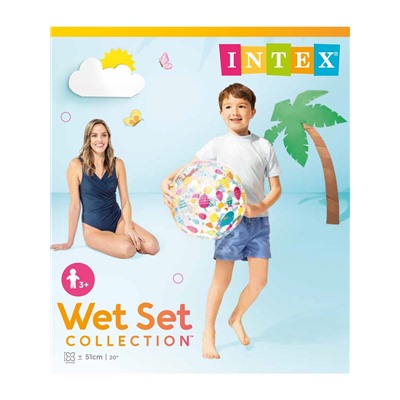 Мяч пляжный INTEX «Узоры» 59040NP, d=51 см, от 3 лет, МИКС