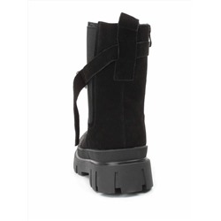 04-296-1M BLACK Ботинки зимние женские (натуральная замша, шерсть)