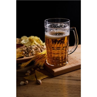 Пивная кружка, 450 мл, охлаждающая, пластик, прозрачная