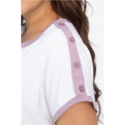 Блуза Далия (бело-сиреневая) Б13804-20М