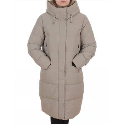 2129 BEIGE Пальто зимнее женское (200 гр. холлофайбер)