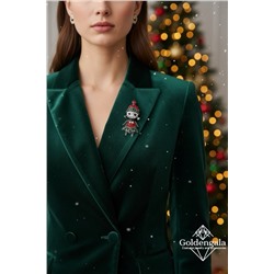 Брошь новогодняя "снегурочка" БР4 модель БРО/25 серебро