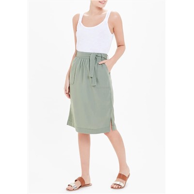 Belted Linen Skirt