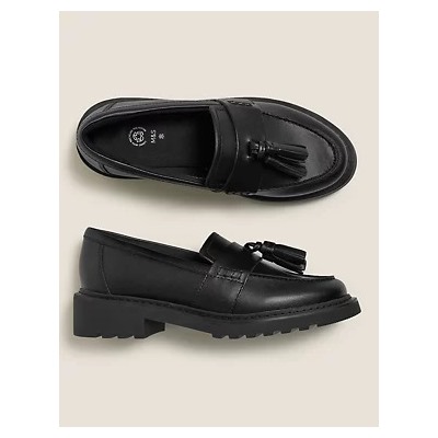 Kids' Leather Slip-on School Shoes (13 Small-7 Large)