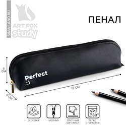 Пенал школьный из искусственной кожи Perfect, 19×6 см