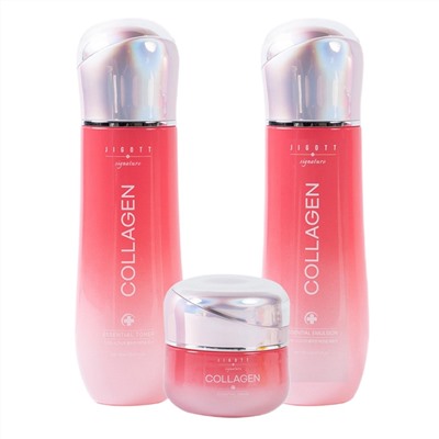 Jigott Набор увлажняющих средств для лица: тонер, эмульсия, крем / Signature Collagen Essential Skin Care 3 Set