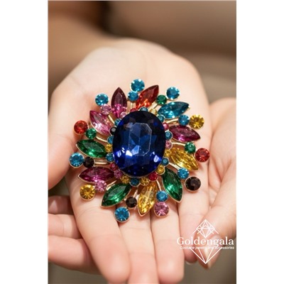 Брошь-кулон крупная с кристаллами БР4 модель БРО/14