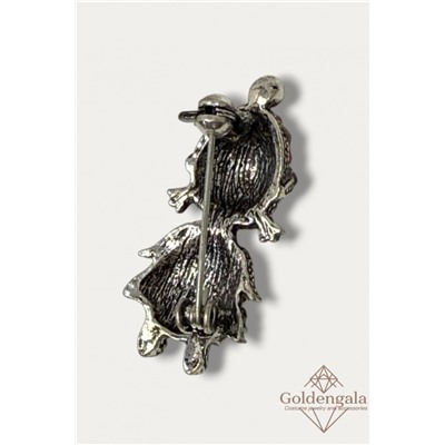 Брошь новогодняя "снегурочка" БР4 модель БРО/25 серебро