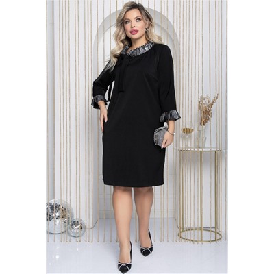 Платье Жемчужина (черное/серебро) П12148