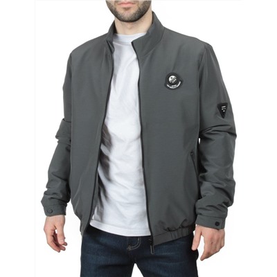 EM25057-1 DARK GRAY Куртка-бомбер мужская демисезонная (100 гр. синтепон)