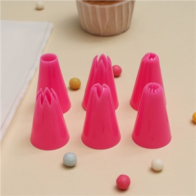 Набор кондитерский Доляна «Бирюза», 6 насадок (основание насадки 2.5 см), 29×19×3.5 см, насадки и МИКС