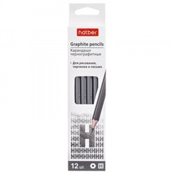 Карандаш ч/гр Hatber шестигран.корпус PERFECT "H" Хатбер  BL_071084/12/Китай