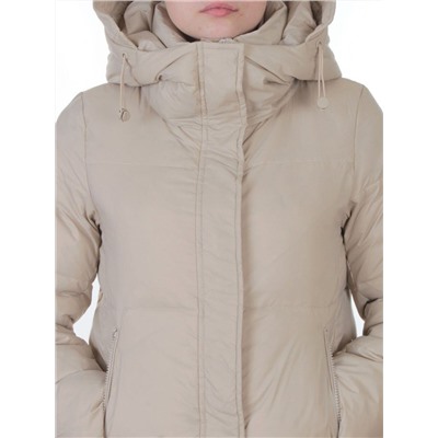 3068 BEIGE Пальто пуховое женское с внутренним жилетом (утиный пух)