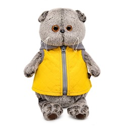 Мягкая игрушка «Басик» в желтой жилетке с серым капюшоном, 22 см