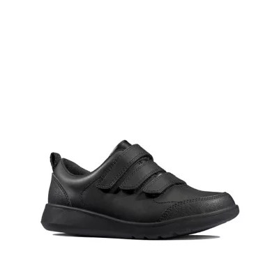 Kids' Leather Riptape School Shoes (Youth size 3-9.5)