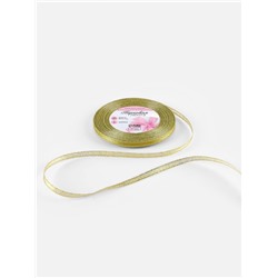 Лента парчовая, 6 мм, 23±1 м, цвет золотой