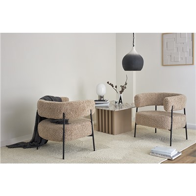 Кресло HugMe, букле, миндальное молоко