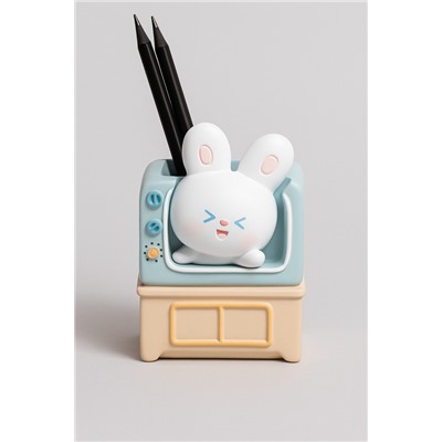 Подставка для канцелярских принадлежностей "TV bunny", blue, 11 см