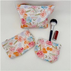 Fresh cute capacious organizer bag, handheld cosmetic bag to go out, travel bag, liner, floral print
