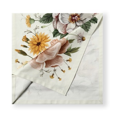 Дорожка на стол Этель Red flowers 40×146 см, 100% хлопок, саржа 190 г/м²