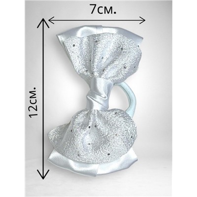 Бантик на эластичной резинке белый 1 шт Арт 9