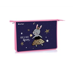 Папка для тетрадей 1 отделение, А4 Berlingo "Bunny dream", 340*245*40мм, пластик, на молнии
