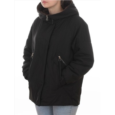 8008 BLACK Куртка демисезонная женская (100 гр. холлофайбер)