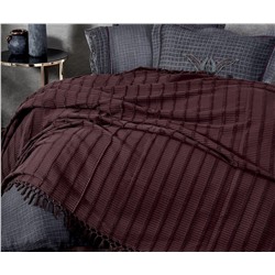 Жаккардовое Покрывало 220х240 см ЕВРО 2 сп. Riva Mürdüm Çift Pike - EcoCotton