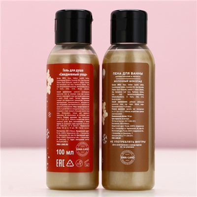 Подарочный набор новогодний женский «Тепла и Уюта»: гель для душа и пена для ванны, 2×100 мл, Чистое счастье