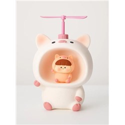 Kопилка - ночник «Baby pig fan», white (13,5 см), пластик