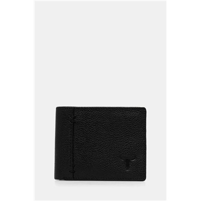 Portfel skórzany męski z fakturą  kolor czarny