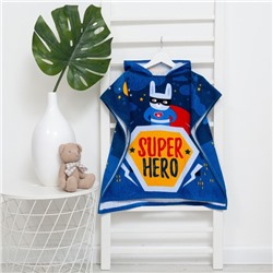 Полотенце-пончо детское махровое Крошка Я "Super Hero" 60*120см, 100% хлопок, 300гр/м2