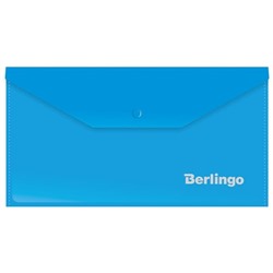 Папка-конверт на кнопке Berlingo, С6, 180мкм, синяя